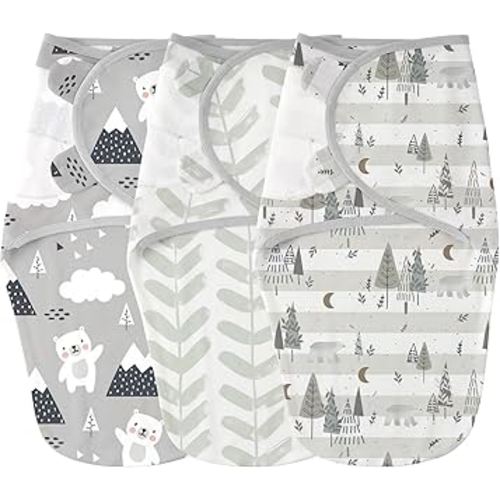 Yoofoss Baby Swaddles for Newborns 100% Organic Cotton, Adjustable Swaddle Sleep Sack 0-3 Months Newborn Swaddle Sack, Breathable Soft(Small)