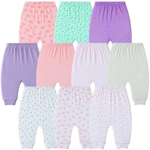 Hakochia Baby Pants for Boys & Girls: 100% Cotton, Soft, Comfy, Ample Diaper Room 0-36 Months