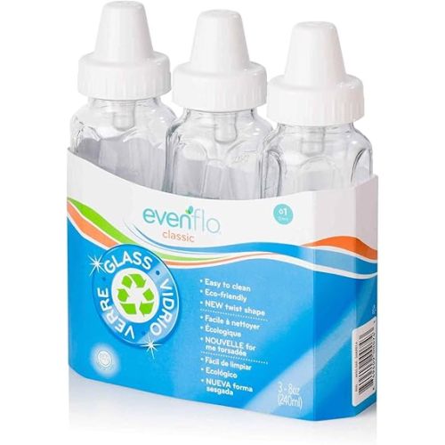 Evenflo Feeding Classic Twist Glass - 8oz, 3pk