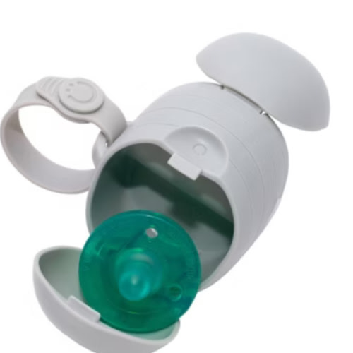 Ubbi On-The-Go Dual Pacifier Holder, Keep's Baby's Binkies Clean and Accessible, Portable for Travel, Diaper Bag Accessory Must Have for Newborns, Gray