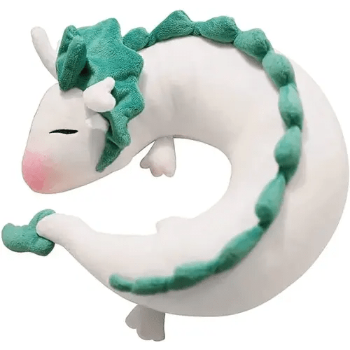 Anime Neck Pillow White Dragon Plush Doll Toy Kids Travel Neck Pillow, Cute Haku Plush for Chrismas Birthday Gift