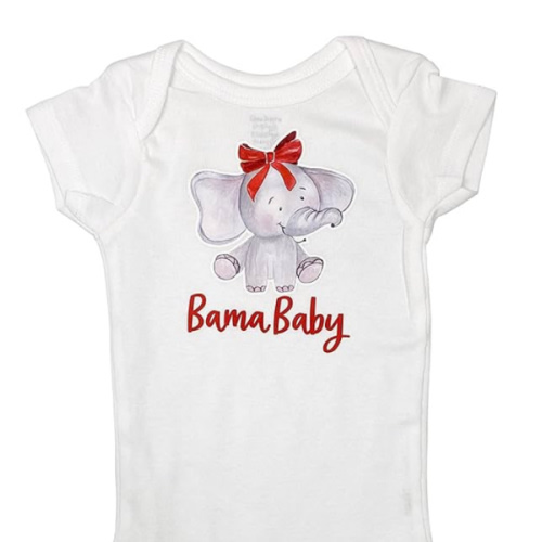 Bama Baby Bodysuit, Elephant Baby Shower Gift, Tuscaloosa Alabama Newborn Baby Clothes, Pregnancy Announcement for Girls 506 (Long Sleeve 0-3 Month)