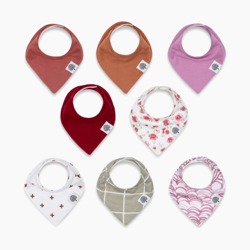 Parker Baby Co. Bandana Bib Set (8-Pack) - Rose Set
