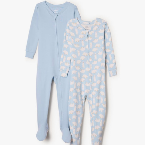 Amazon Essentials x Sofia Grainge Unisex Toddlers and Babies' Snug-Fit Cotton Footed Pajamas, Pack of 2