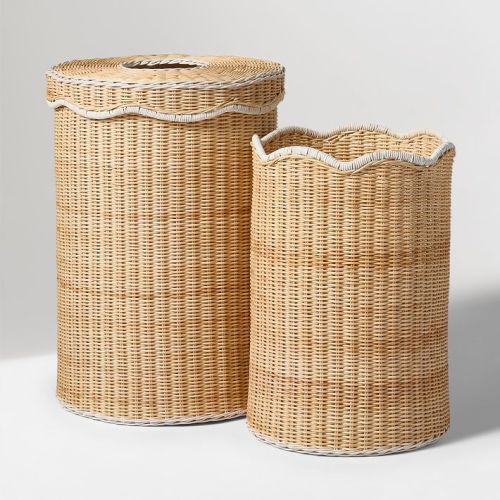 Woven Scalloped Hampers (Set of 2)