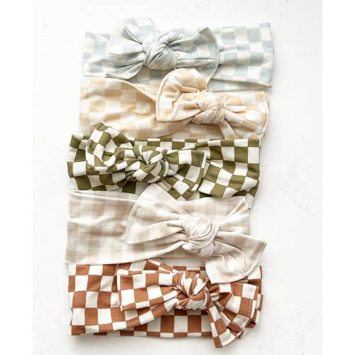 Baby top knot headband / baby headbands / baby girl headbands / Toddler Headband / Top Knot / RETRO in Checker / Handmade by Guguberry