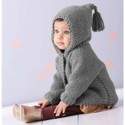 Tassel Hooded Coat Baby Knits, Toddler Knit Coat, Newborn Knit Coat, Baby Girl and Baby Boy Hoodie