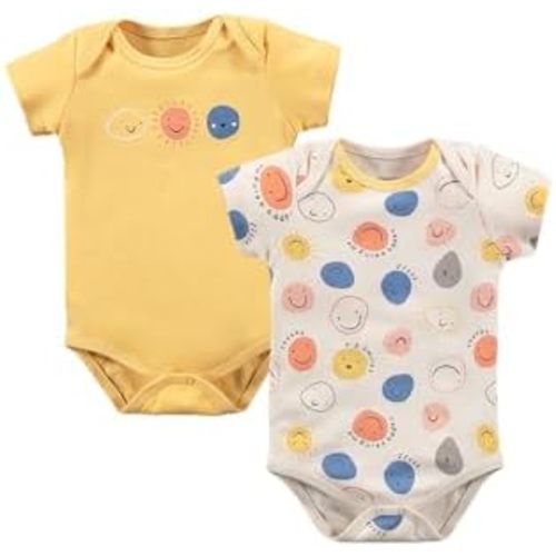 Toddler and Baby Unisex Bodysuit 2 Pack Set Short Sleeve Bodysuit Baby for 0-24 Months Babies Baby Girl Boy