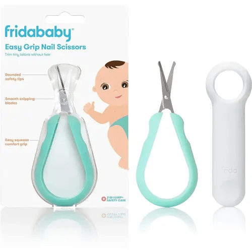 Frida Baby Easy Grip Nail Scissors | Grooming Essentials Safe for Infant Newborn Toddler Nails