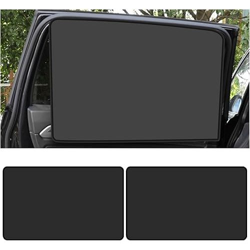 2PCS Car Side Window Sun Shades, Back Seat Window Sunshades Privacy Curtains Blackout with Magnetic, UV Rays, Heat Protection Stretch Car Window Covers for Sleeping, Camping, Breastfeeding (Back Seat)
