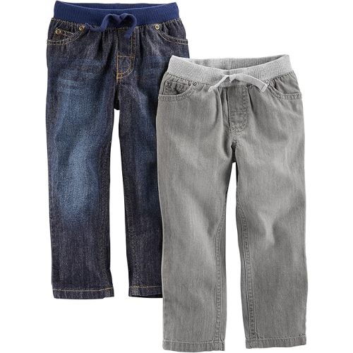 Simple Joys by Carter's Toddler Boys' Pull-On Denim Pant, Pack of 2