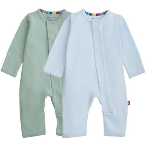 Magnetic Me Grow With Me Convertible Coveralls | 100% Organic Cotton Magnetic Baby Coverall Pajamas 2-Pack