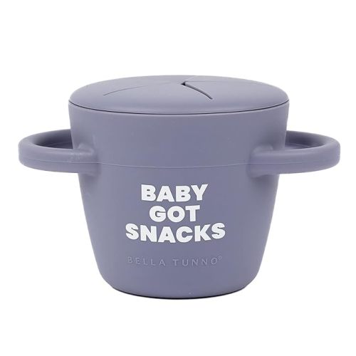 Bella Tunno Happy Snacker – Spill Proof Snack Cups for Toddlers and Babies, Snack Containers Made from Silicone BPA Free, Soft Opening & Removable Lid (Baby Got Snacks)