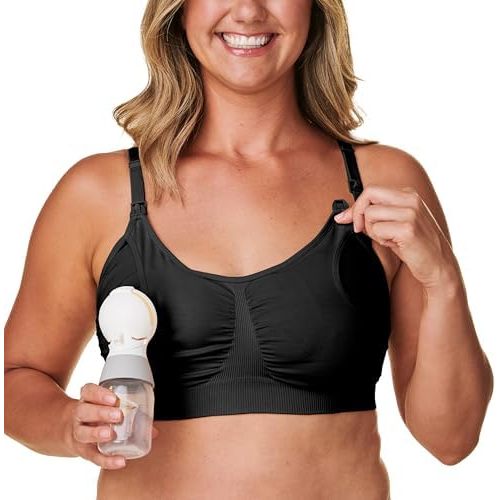 Bravado Designs Hands Free Pumping Bra & Nursing Bra 2-in-1 Seamless for Maternity & Breastfeeding