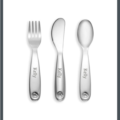 Polish™ Personalized Stainless Steal Kids Utensils | Munchkin