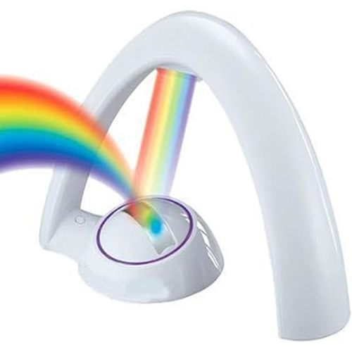 MIFXIN Rainbow Projector - Colorful LED Night Projection Light & Desk Lamp for Kids - 2 Modes, Battery Operated Table Light