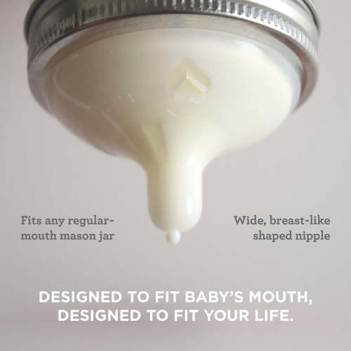 0-3 mo Silicone Nipples | Glass Baby Bottles | Mason Bottle