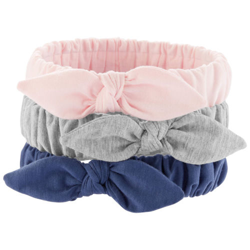 Pink/Navy/Grey Baby 3-Pack Bow Headwraps | Carter’s Oshkosh Canada