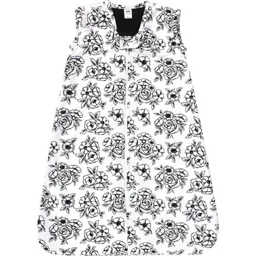 Hudson Baby Unisex Baby Plush Faux Fur Sleeping Bag, Wearable Blanket, Black Toile, 6-12 Months