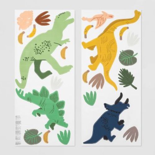 Dinosaur Kids' Wall Decal - Pillowfort™: Vinyl Self-Adhesive, Multicolor, 23 Pieces, 39"x34.5", Animal Pattern