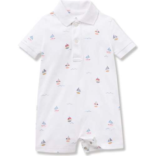 Baby's Pima Louis Play Romper, Bateau - Petite Plume | Maisonette