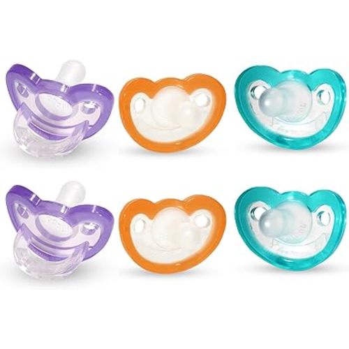 RAZBABY JollyPop Baby Pacifier Newborn, 0-3m (6 Count, Variety)