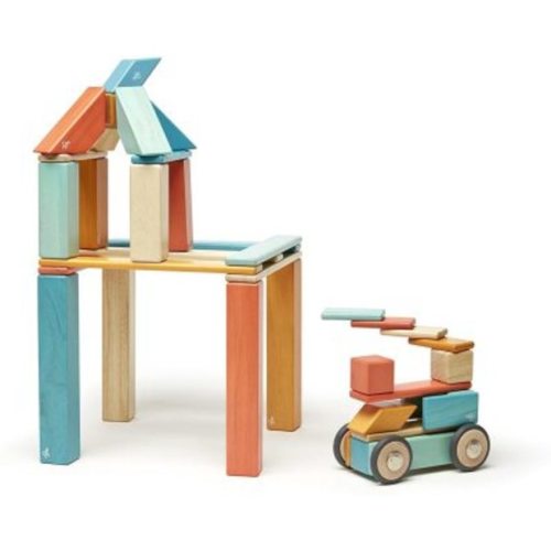 42 Piece Tegu Magnetic Wooden Block Set, Tints