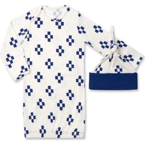 Stripe Gown & Hat Set, 0-3M
