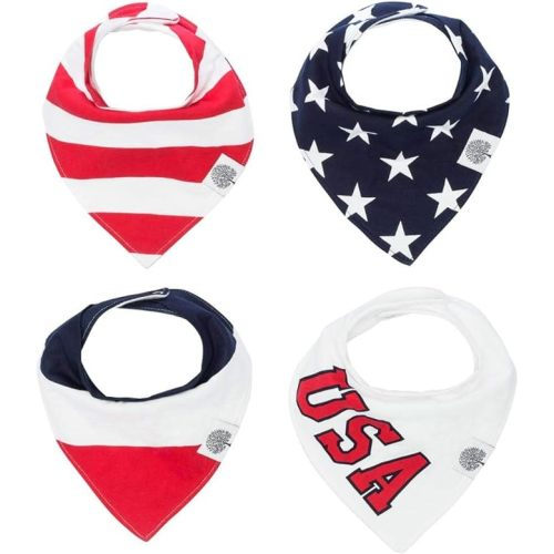 Parker Baby Bandana Drool Bibs 4 Pack Baby Bibs for Boys, Girls, Unisex - Freedom