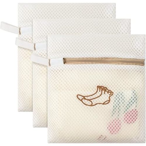 3 Pack Sock Laundry Bags by MDSXO- Small Durable Lingerie Delicates Bag for Washing Machine for Socks, Masks, Underwear [3 Pack]