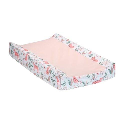 Lambs & Ivy Enchanted Safari Animals Pink/White Jungle Changing Pad Cover