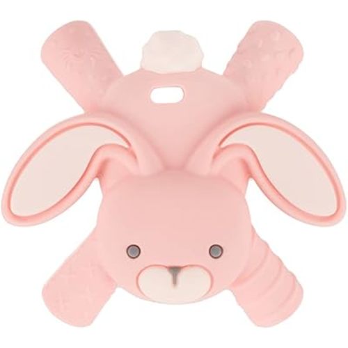 Itzy Ritzy - Ritzy Teether for Molars - Massages Sore Gums & Reaches Back Molars - Silicone Baby Teething Toy with Multiple Textures & Flexible Design - Teething Relief for 3 Months & Up (Bunny)