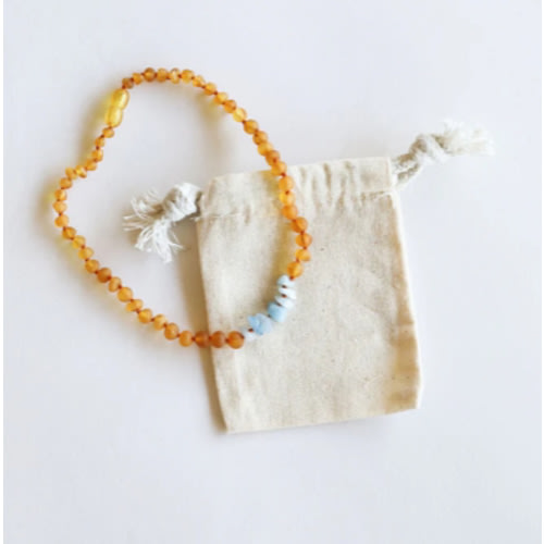 Raw Honey Baltic Amber + Aquamarine || Necklace – CanyonLeaf
