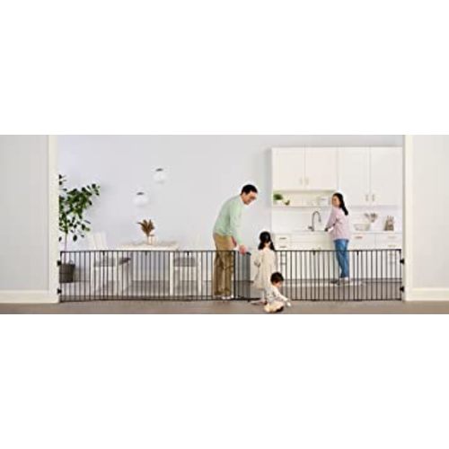 Regalo 192-Inch Super Wide Adjustable Baby Gate and Play Yard, Black, 4-in-1, Bonus Kit, Includes 4 Count (Pack of 1) of Wall Mounts