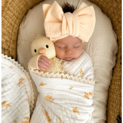 Gauze Lace Blanket | Yellow Tiny Floral