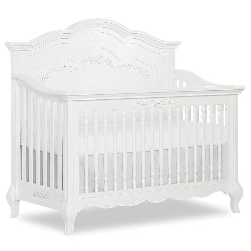 Evolur Aurora 5-in-1 Convertible Full-Size Baby Crib in Frost White, Greenguard Gold & JPMA Certified Convertible Crib, Converts to Toddler Bed, Daybed & Full-Size Bed