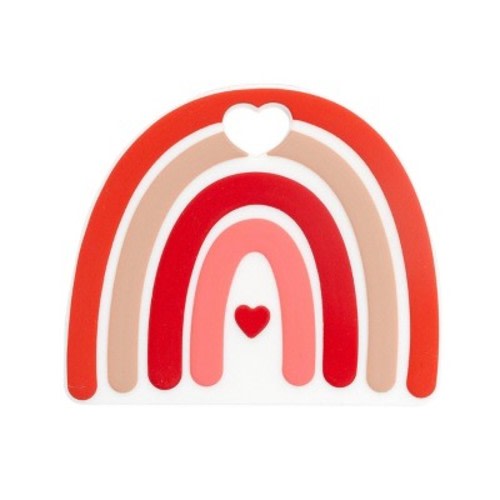 Pearhead Silicone Teether - Rainbow - Valentine's Day
