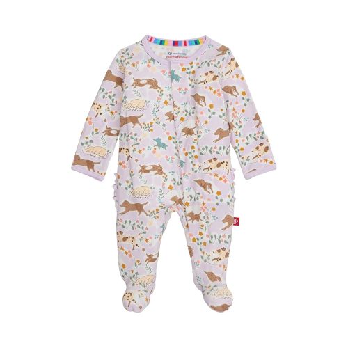 Magnetic Me Girls Modal Magnetic Baby Footie Pajamas | Silky Soft Modal Fabric | Baby Sleepers Available Sizes PRE - 24M