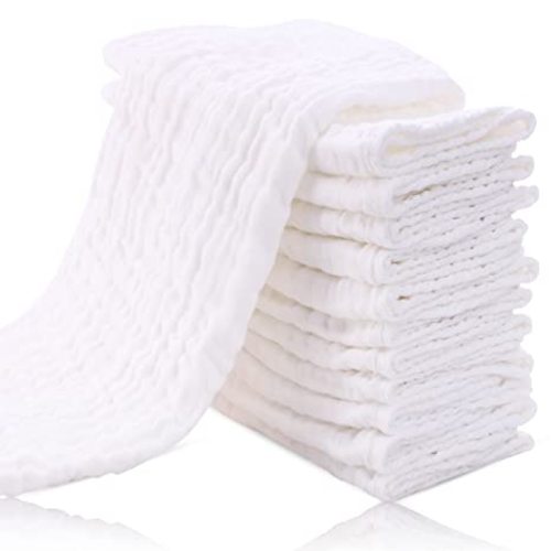 12 Pack Muslin Burp Cloths