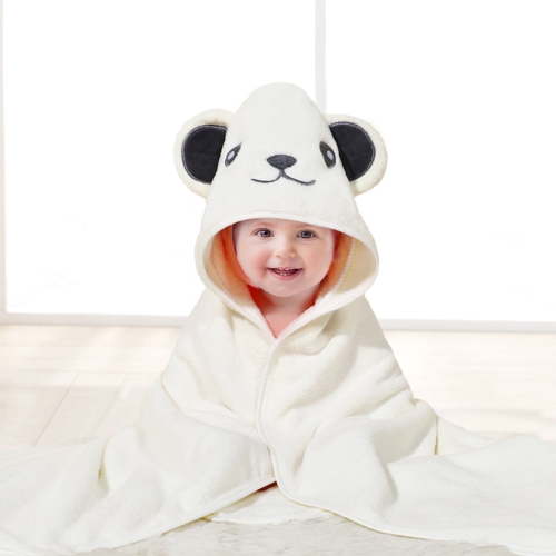 MONEHANE Baby Bath Towel, Absorbent Large Hooded Towel for Kids, Newborn, Babie, Toddler, Infant, White Bear, 31.5 x 31.5 inch