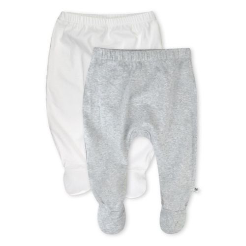 2-pack Organic Cotton Footed Pants Fog 0-3m