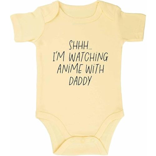 Shh I'm Watching Anime with Daddy Baby Bodysuit Funny Baby Bodysuit Unisex