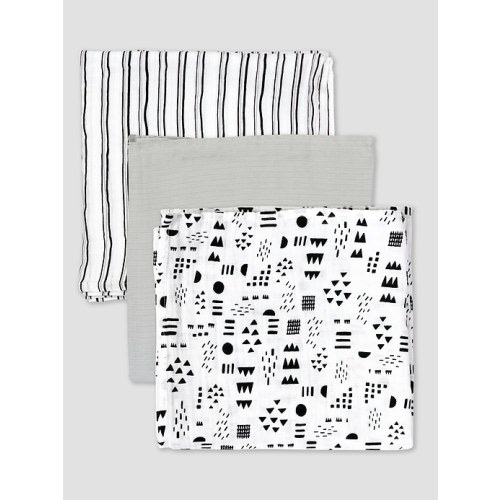 Honest Baby Clothing Three Pack Organic Cotton Swaddle Blankets in pattern play, size: One Size
