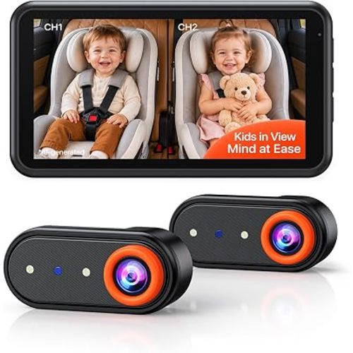 LUCKVIEW BM2PRO Dual Car Camera Baby Monitor for 2 Kids