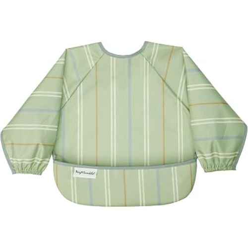 Tiny Twinkle Long Sleeve Bib for Babies & Toddlers | Waterproof Smock Bib for Eating | Machine Washable & Mess-Proof Feeding Essentials | Newborn Shower Gift (Heritage Stripe, 6–24M)