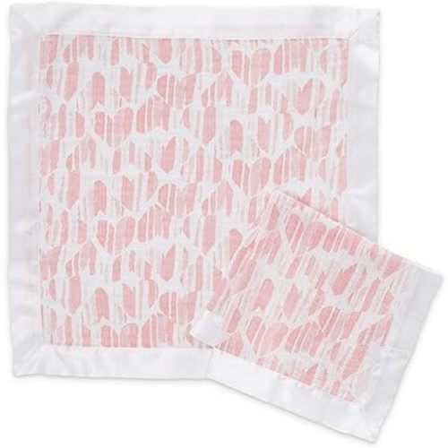 aden + anais Essentials Issie Security Blankets, Super Soft 100% Cotton Muslin, 2 Pack, Briar Rose