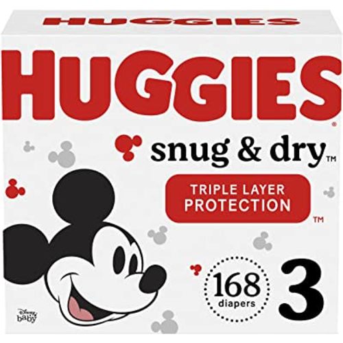 Huggies Snug & Dry Baby Diapers, Size 3 (16-28 lbs), 168 Ct