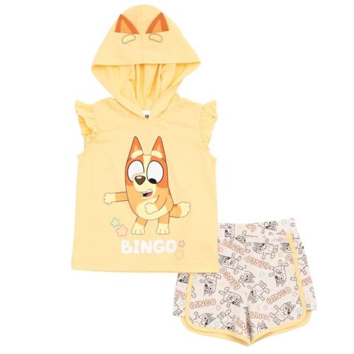 Bluey Toddler Girls Cosplay Tank Top Dolphin And French Terry Shorts 4t