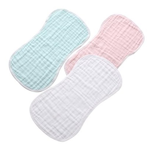 3Pcs Cotton Baby Bib Newborn Towel Lap Shoulder Drool Cloth Saliva Towel Burp Cloths (Random Color)