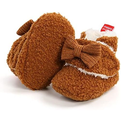 GDSDYM Baby Booties Cozy Fleece Slippers Soft Baby Shoes With Gripper Soles, Winter Warm Infant Newborn Crib Sock Shoes First Walkers
